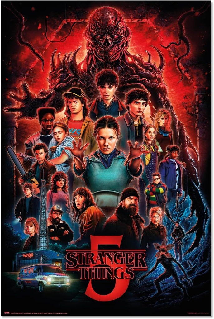 Grupo Erik Poster Art Print Stranger Things Sezonul 5 Poster Decor pentru Living sau Dormitor - Decor Cameră - Dimensiune 61 x 91 - Articol Oficial Netflix Stranger Things pentru Fani