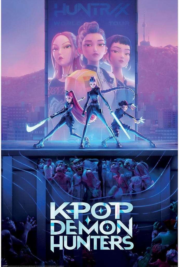 Pyramid International K-POP VÂNĂTORII DE DEMONI (ARTĂ CHEIE) Maxi Poster 91,5 cm x 61 cm - Artă murală K-Pop neînrămată pentru casă, dormitor sau studio, culori vibrante