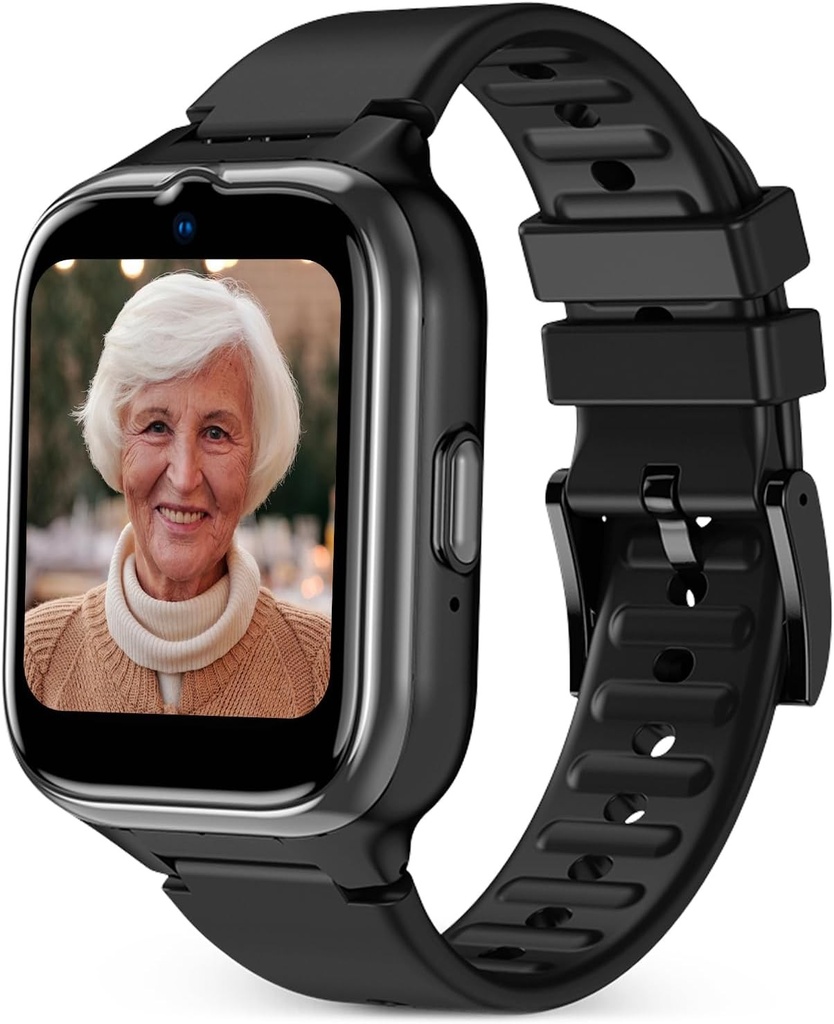 SPC Smartee 4G Senior – Ceas inteligent pentru seniori cu caractere mari, buton SOS, GPS și perimetru de securitate, apeluri/apeluri video, monitorizare ritm cardiac și gestionarea ceasului inteligent prin aplicația SPC Smart Clan