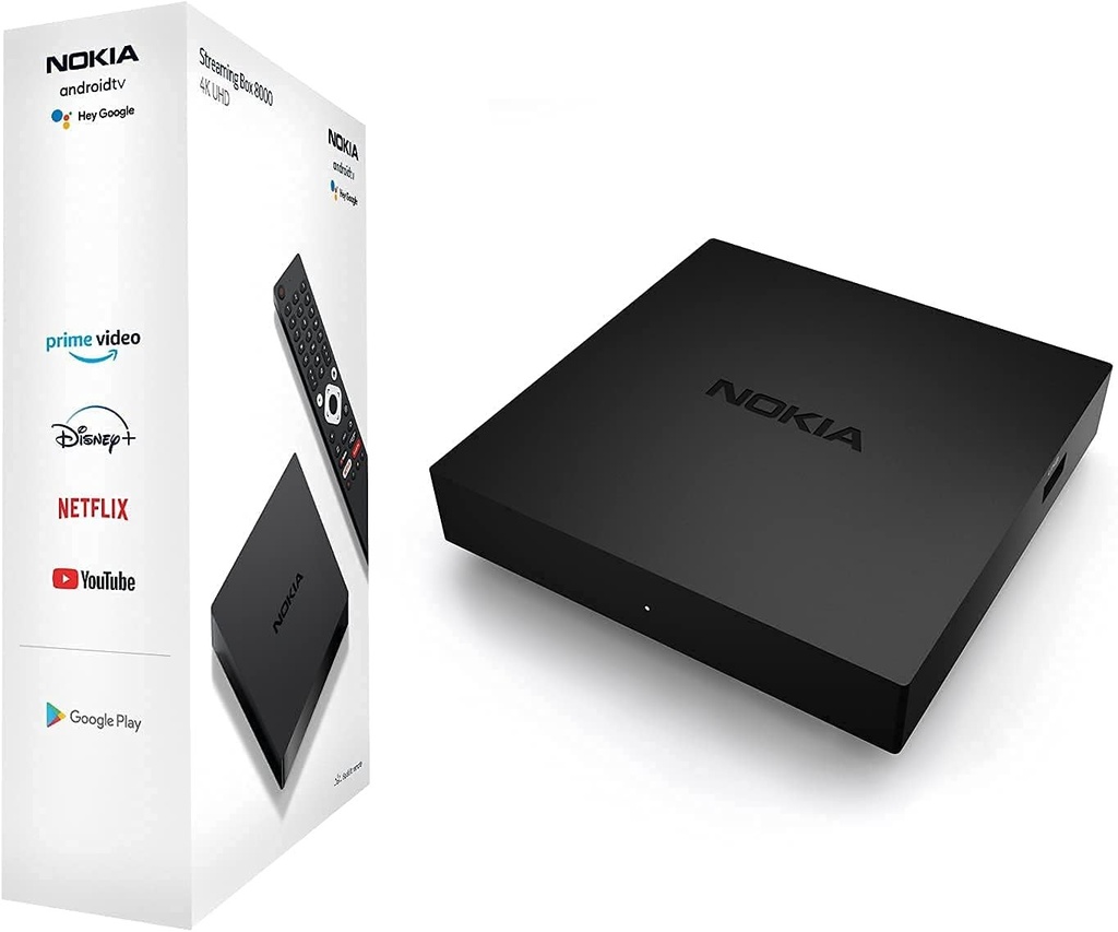 Nokia Streaming Box - Android TV Box (Ultra HD 4K, Chromecast, WiFi, USB, Acces direct la Google Play Store, Asistent vocal Google)