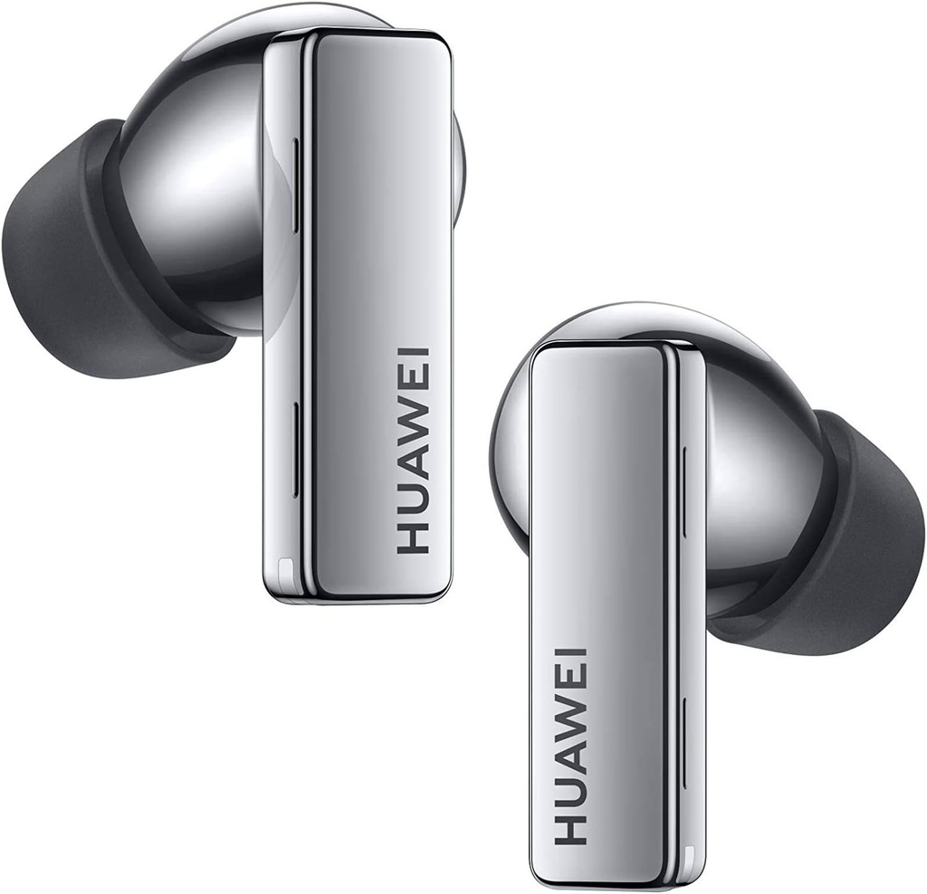 HUAWEI FreeBuds Pro - Căști Bluetooth fără fir cu anulare inteligentă a zgomotului, sistem cu 3 microfoane, încărcare wireless rapidă, argintii, dimensiuni mici
