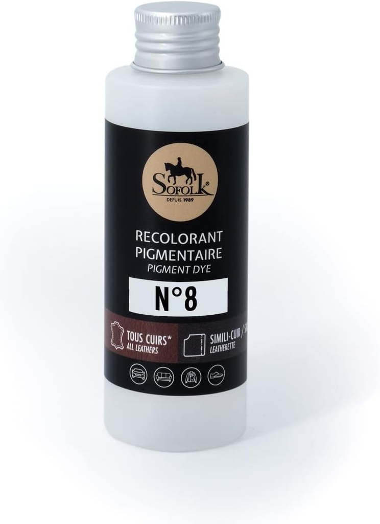 Sofolk - Vopsea pentru piele/imitare sintetică - Recolorare pentru piele deteriorată, zgâriată, zgâriată, decolorată - Volan auto, scaun auto, canapea, pantofi - 250ml - 08-BEJ DESCHIS