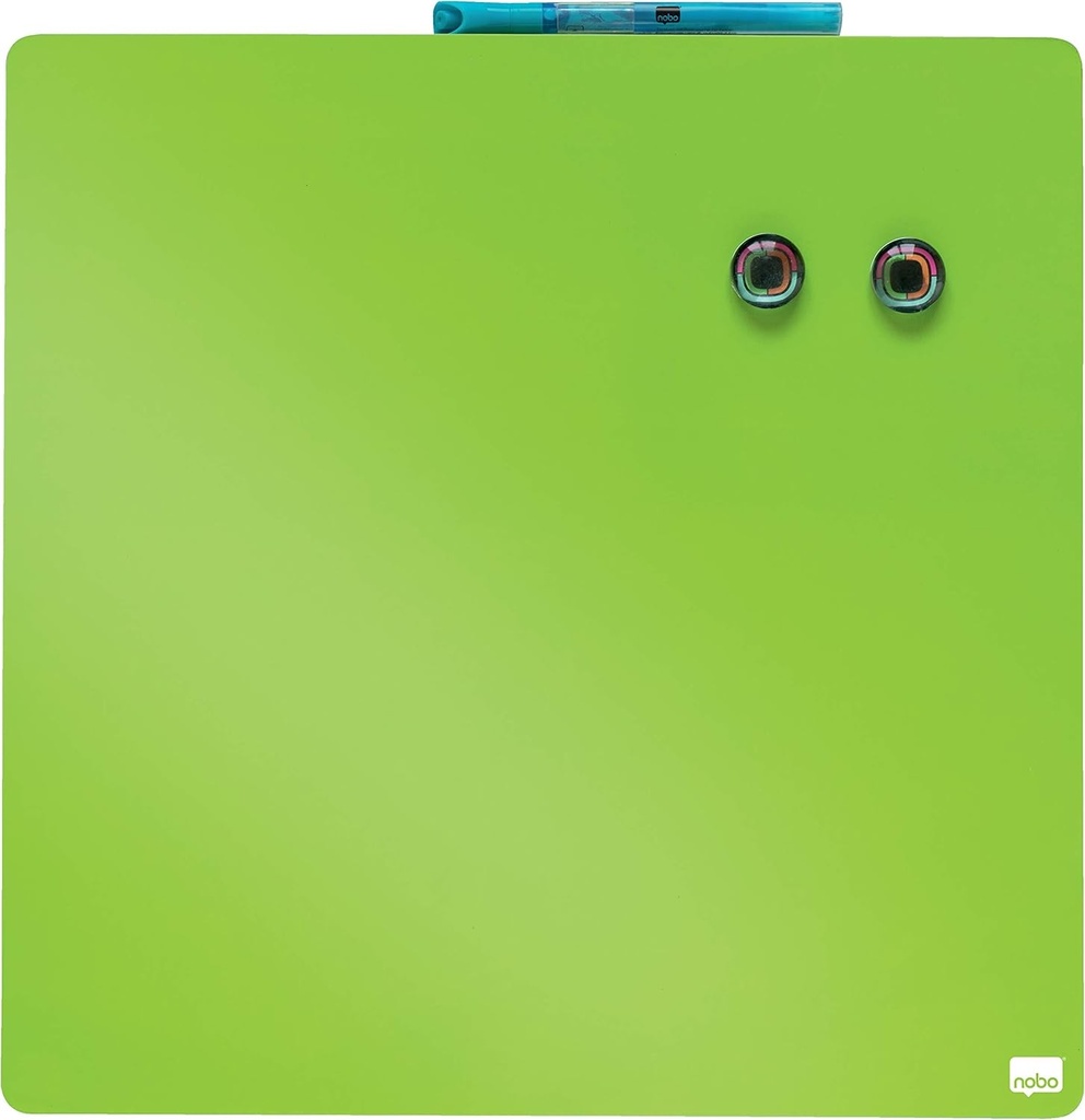 Tablă albă magnetică Nobo Square Mini, fără ramă, ștergere chimică, ușor de curățat, montare pe perete, acasă/birou, 360 x 360 mm, verde, 1903773