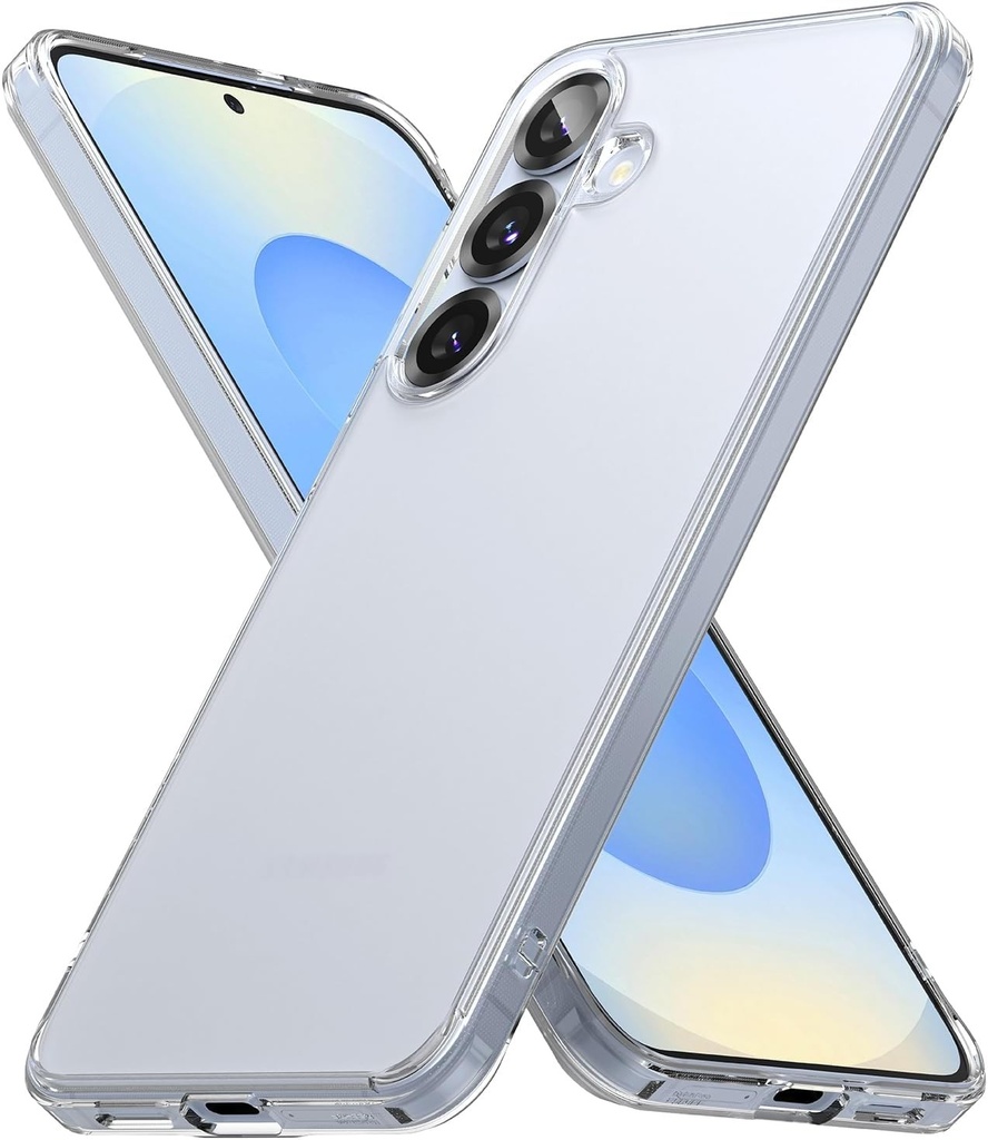 Carcasă Ringke Fusion compatibilă cu Samsung Galaxy S25, finisaj mat anti-amprentă, prindere confortabilă, transparentă și mată, cu găuri pentru șnur - mată transparentă