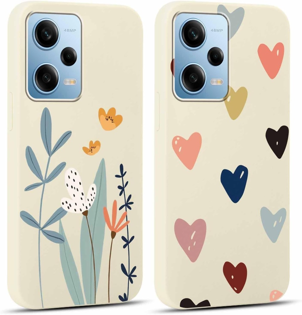Carcasă Yoedge pentru Xiaomi Redmi Note 12 5G, pachet de 2, 6,67", carcasă subțire, neagră, din silicon TPU moale, cu design estetic, carcasă de protecție rezistentă la șocuri și zgârieturi pentru Xiaomi Redmi Note 12, Star 2