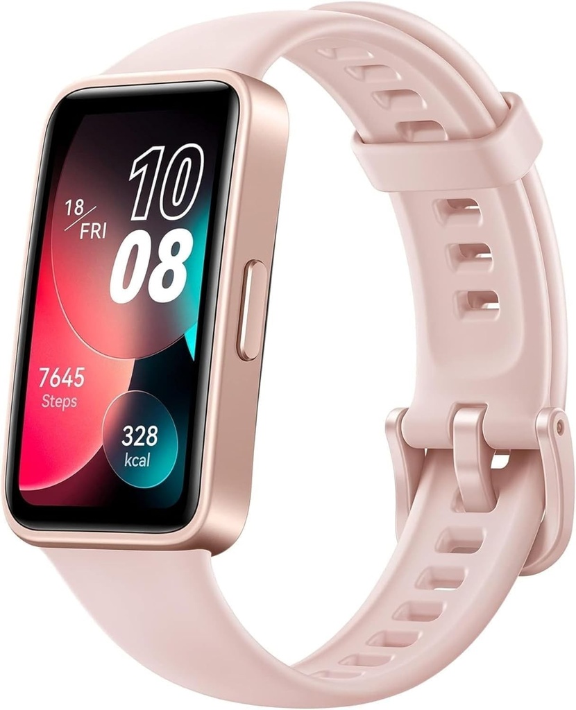 Ceas inteligent HUAWEI Band 8, design subțire, monitorizare precisă a somnului, autonomie a bateriei de 14 zile, compatibil cu Android și iOS, pentru sănătate și bunăstare, versiune spaniolă, roz