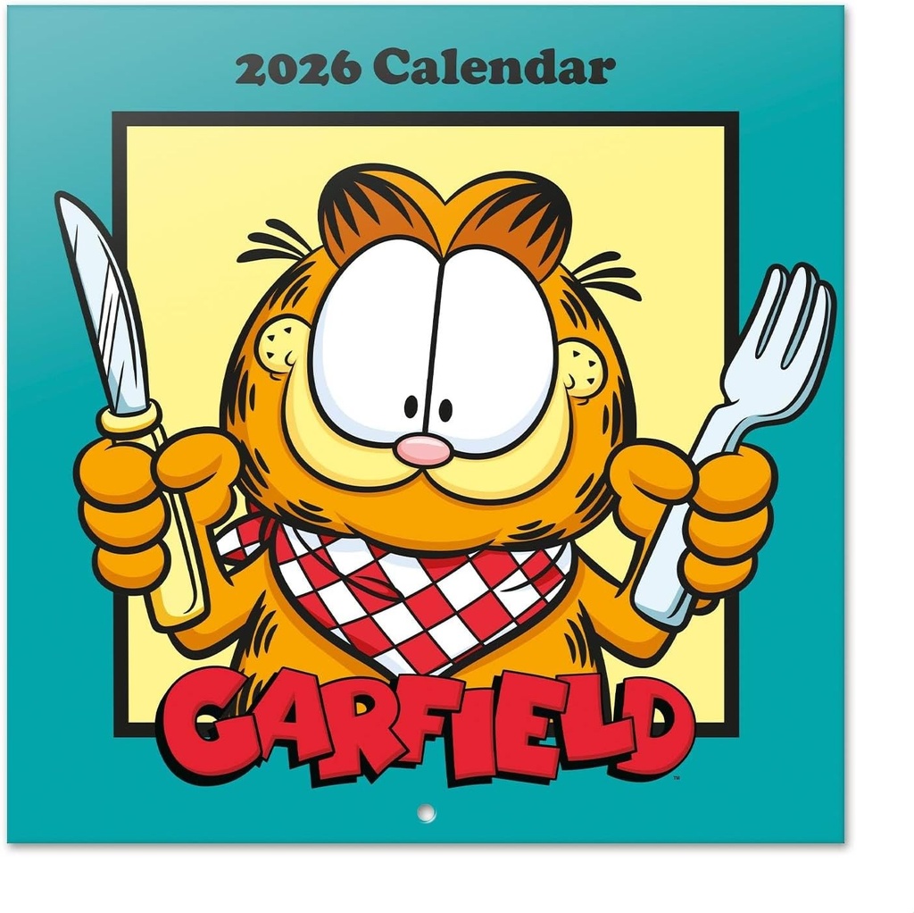 Calendar Grupo Erik 2026 Calendar de perete Calendar Garfield Planificator de familie - Planificator anual Calendar lunar 2026 Planificator 30 x 30 cm Calendar anual 25 pentru 12 luni - Articol oficial pentru fani