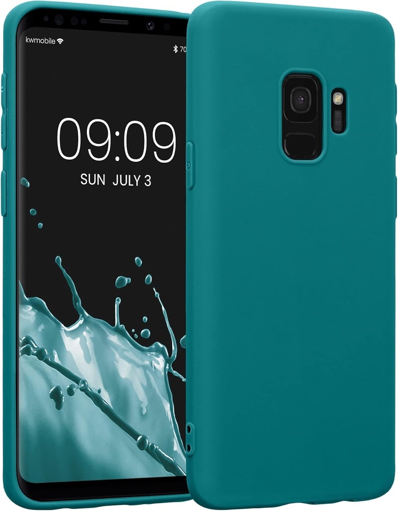 Carcasă kwmobile pentru Samsung Galaxy S9 - Carcasă ultra-subțire din TPU și silicon cu margini ridicate pentru protecție împotriva căderilor - Gri mat