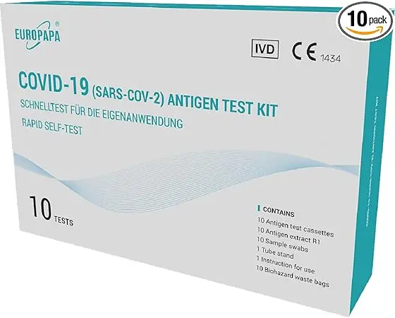 EUROPAPA 10 x Teste auto-test Corona, test antigen COVID-19, pentru SARS-CoV-2, test rapid