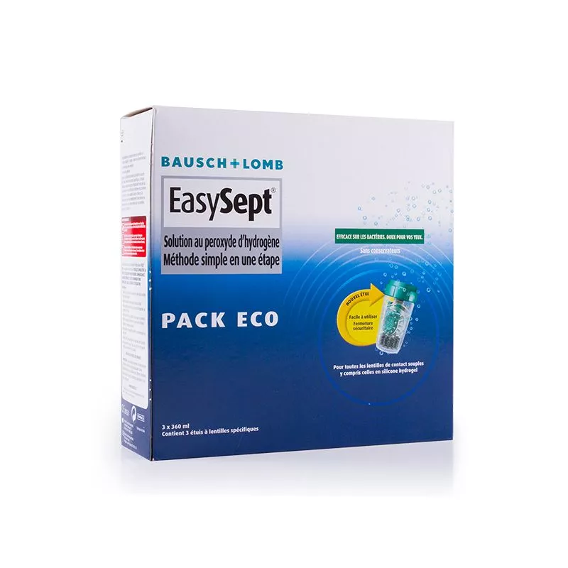 Pachet EasySept cu 3 sticle a câte 360 ​​ml de la Bausch & Lomb, Peroxid de hidrogen