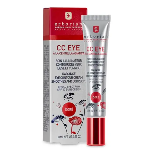 ERBORIAN CC eye Îngrijire iluminatoare contur de ochi Netezește și corectează tenul SPF20 10 ml