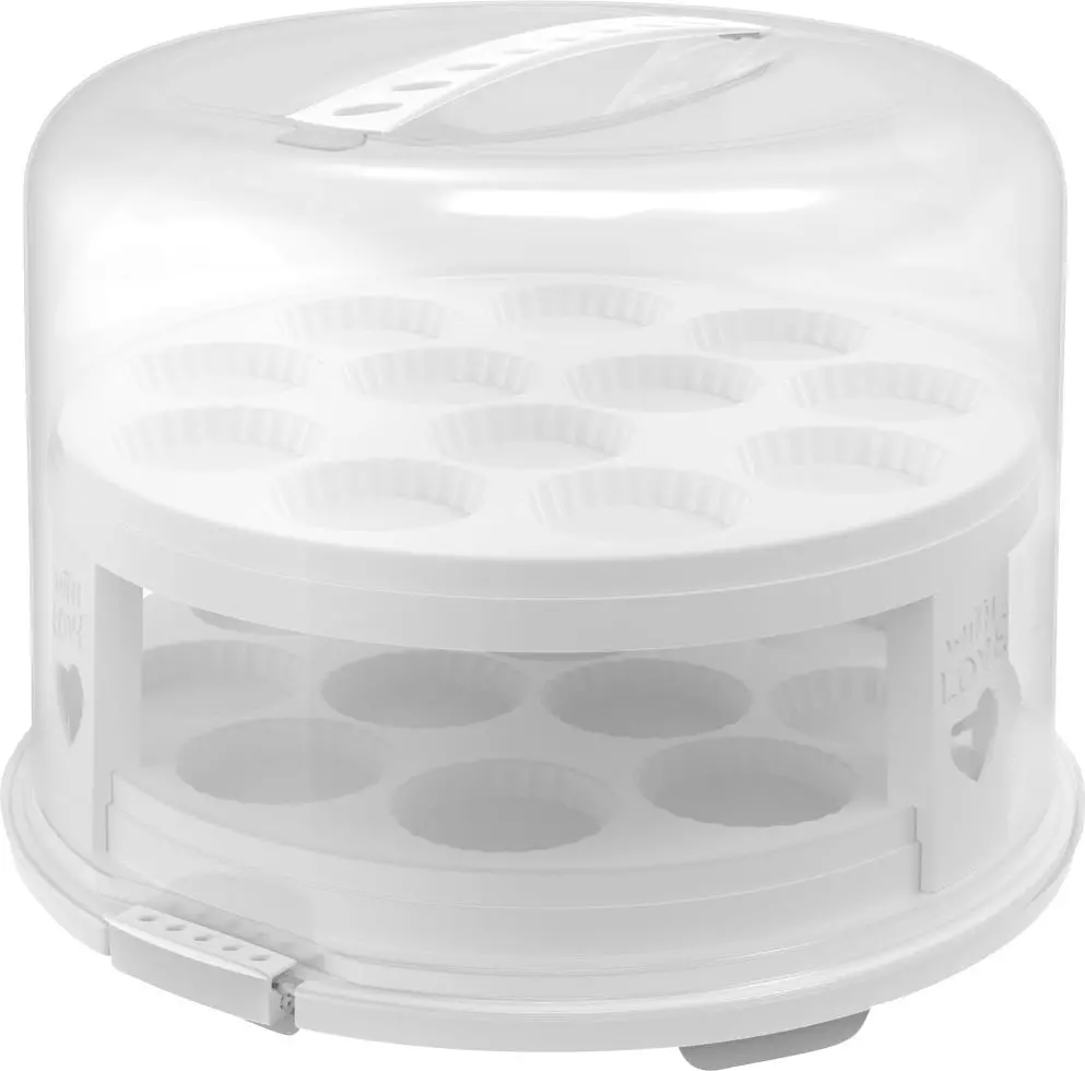 Rotho Tortenglocke Fresh XL cu tăvi, 26 cm, inclusiv două inserții, alb