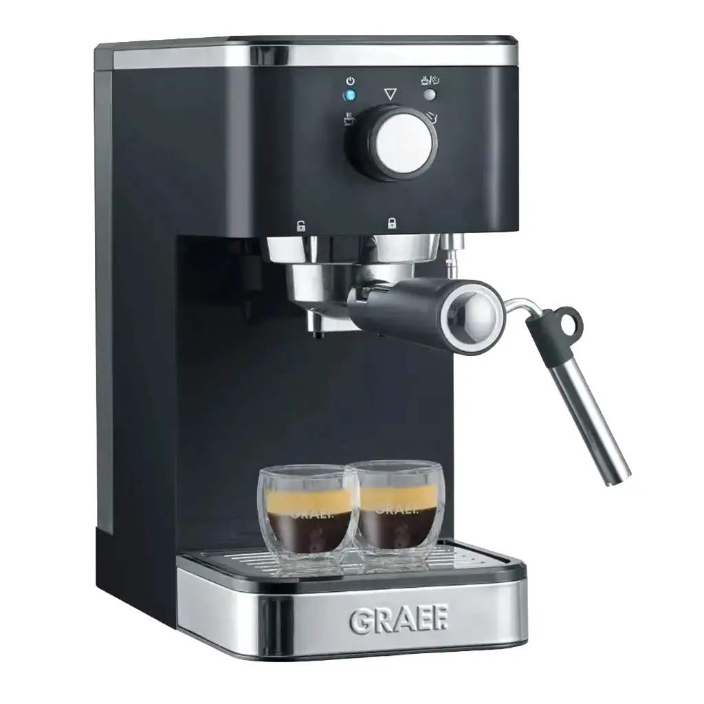 Espressor automat cu spumator Graef ES402 Salita, pre-infuzare, incalzire rapidă, control temperatura, 15 bar, 1400 W, 1.25 L, negru