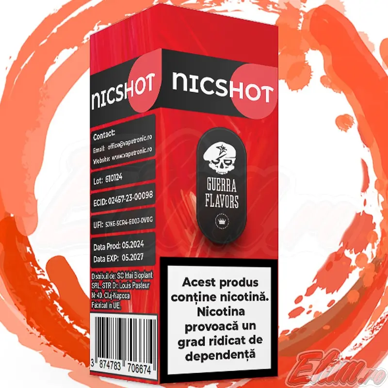 NicShot Guerra Flavors 50/50 10ml Nicotine Shot 20mg/ml 