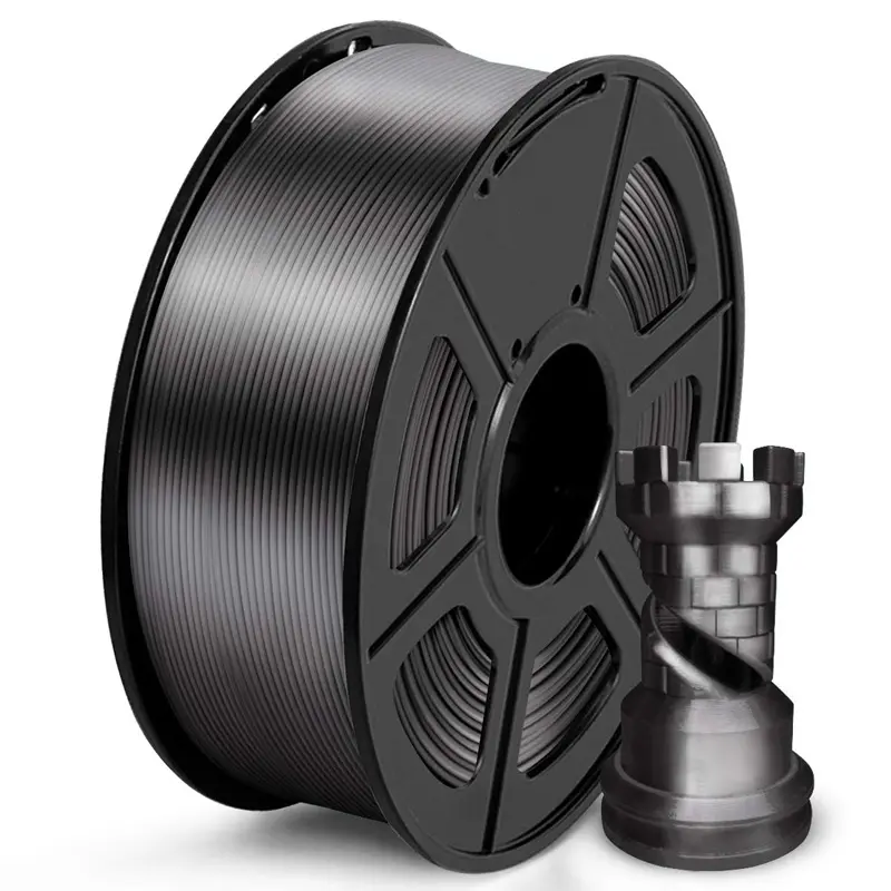  Filament imprimanta 3D PLA+ Silk Black 1.75mm 1KG