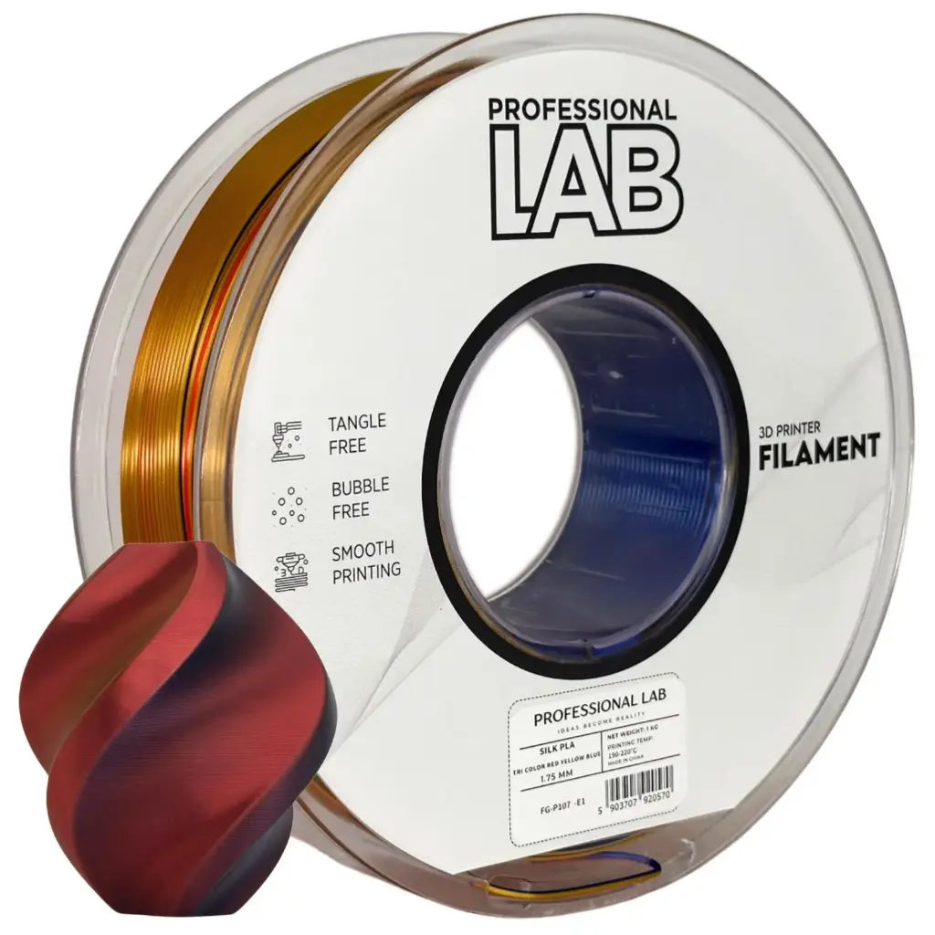 Filament imprimanta 3D Silk PLA Tri Color Red Yellow Blue - Prof. Lab 1.75mm 1KG