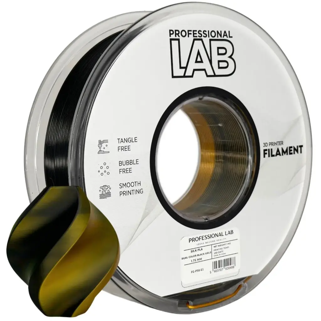 Filament imprimanta 3D Silk PLA Dual Color Black Gold - Prof. Lab 1.75mm 1KG