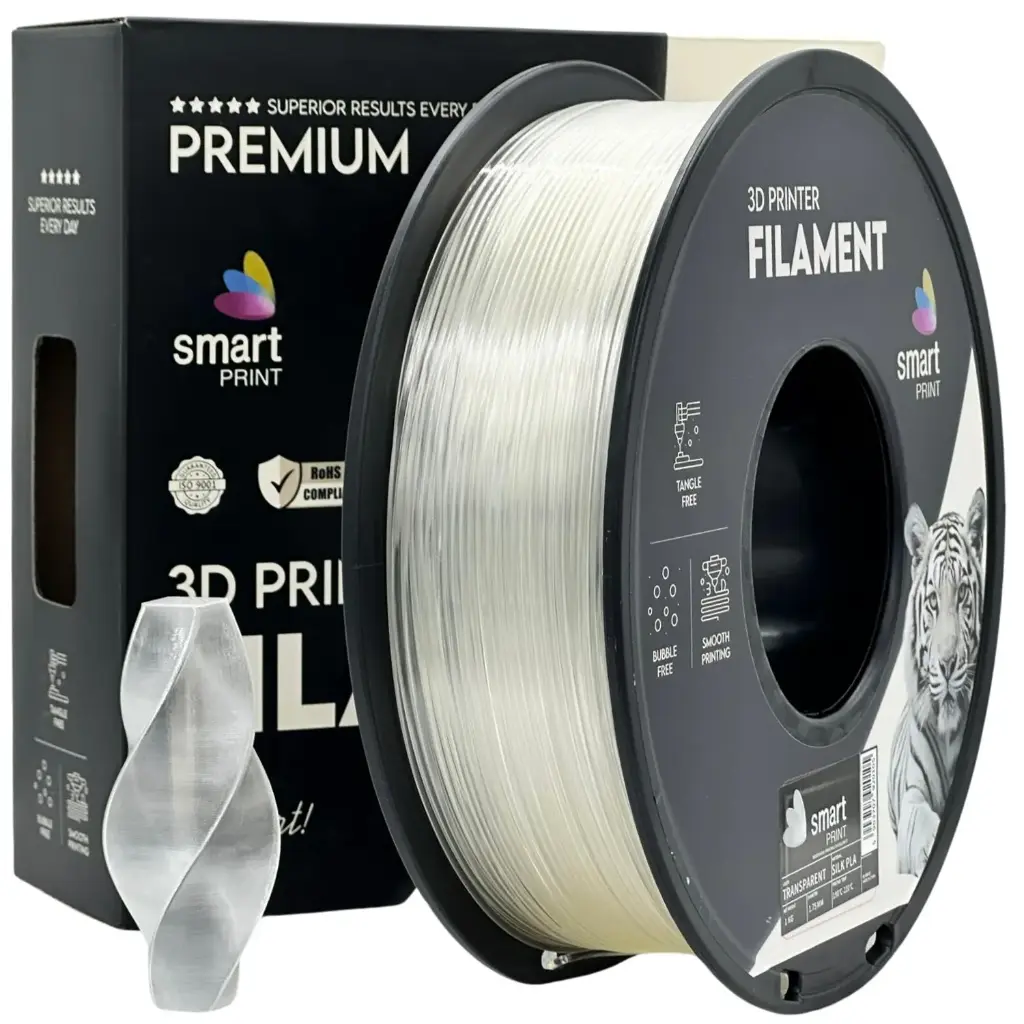Filament imprimanta 3D Silk PLA transparent - Smart Print 1.75mm 1KG