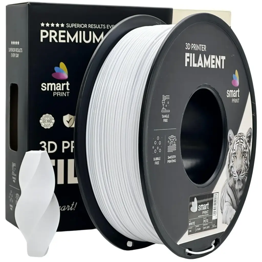 Filament imprimanta 3D PETG White - Smart Print 1.75mm 1KG