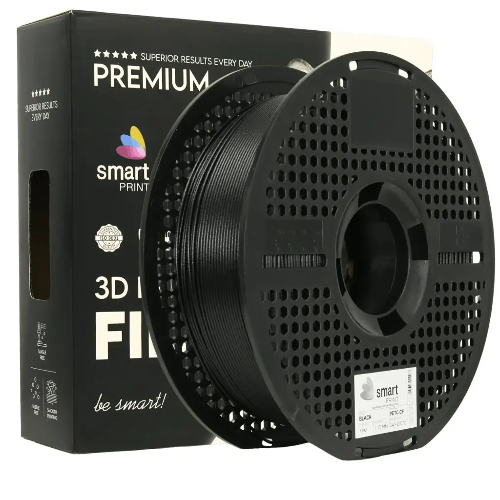 Filament imprimanta 3D PETG + CF Black - Smart Print 1.75mm 1KG 