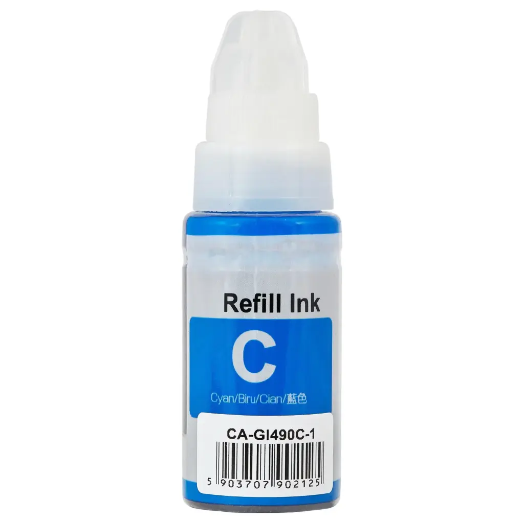 Cerneală inkjet pentru imprimanta Canon CA-GI490C GI-490C Cyan 70ml