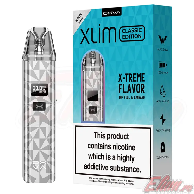 KIT Tigara Electronica Oxva Xlim Classic Edition 1000mah Silver