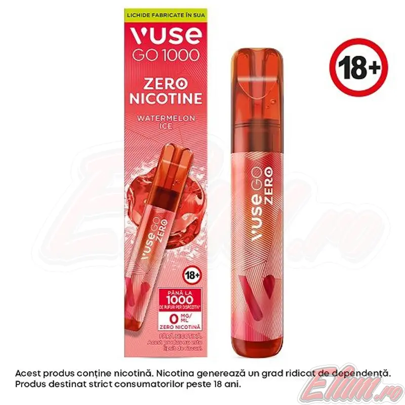 Țigara electronică de unică folosință Vuse GO 1000 Watermelon Ice FARA NICOTINA