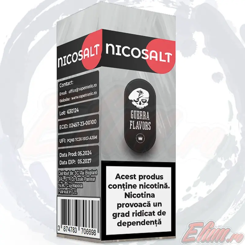 NicoSalt Guerra Flavors 50/50 10ml Nicotine Shot 20mg/ml