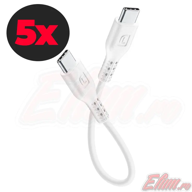 Set 5 cabluri USB-C la USB-C. Lungime de 15cm