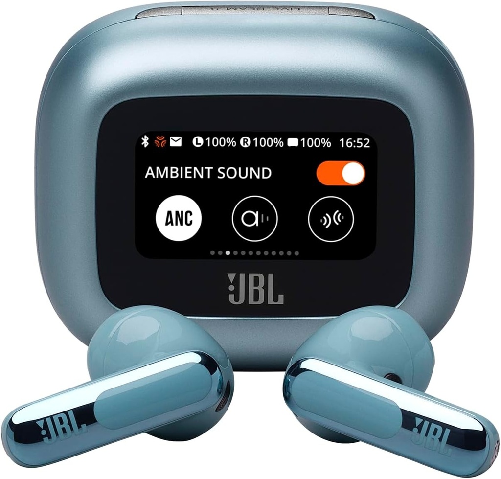 Căști Wireless JBL Live Flex, True Wireless, Anulare Adaptivă Zgomot, 50 Ore Autonomie, Audio Hi-Res, Albastru