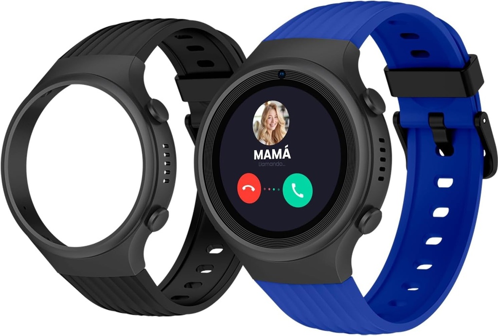 Ceas Inteligent SPC Smartee 4G Junior pentru Copii, GPS, Apeluri Video, SOS, Ecran 1.2", Albastru/Negru