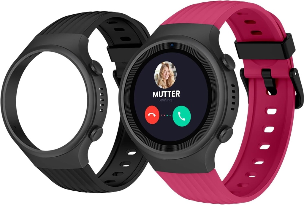 Ceas Inteligent SPC Smartee 4G Junior pentru Copii, GPS, Apeluri Video, SOS, Ecran 1.2", Grena/Negru