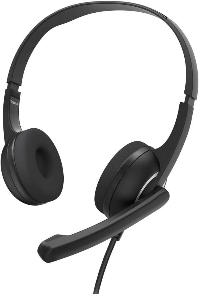 Căști Hama de Birou pentru PC, cu Microfon, Jack 3.5mm, Control Volum, Cablu Extra Lung, Negru