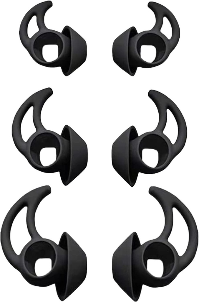 Set 3 Perechi Vârfuri din Silicon Adhiper pentru Căști Bose QuietComfort/Sport, 3 Mărimi, Negru