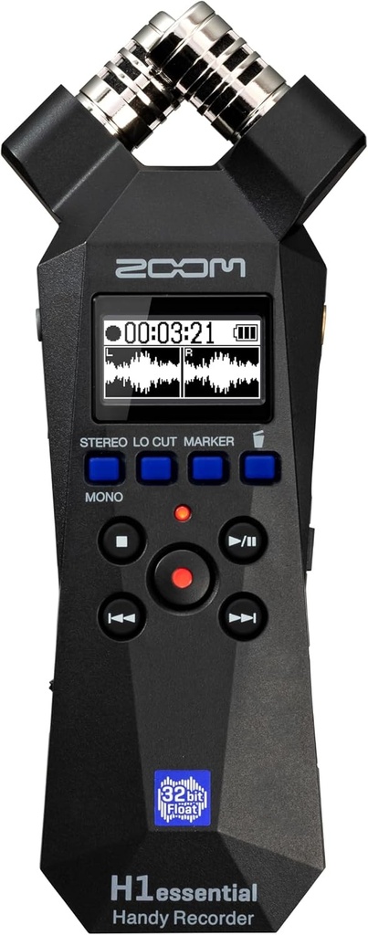 ZOOM H1essential Reportofon Portabil cu Tehnologie 32-Bit Float, pentru Muzică/Podcast/Film, Negru