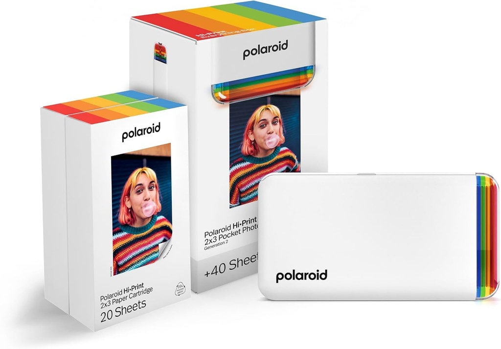 Polaroid Hi-Print 2nd Gen Imprimantă Foto Bluetooth 2x3 cu Hârtie, Alb