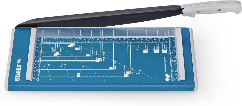 Dahle 502 Ghilotină Hârtie A4, pentru Hârtie/Etichete/Foto, 8 Coli, Albastru