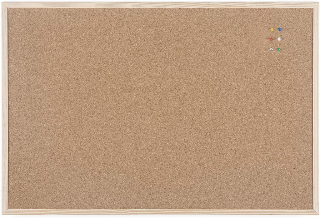 BoardsPlus Panou din Plută 60x45cm, Ramă din Lemn de Pin