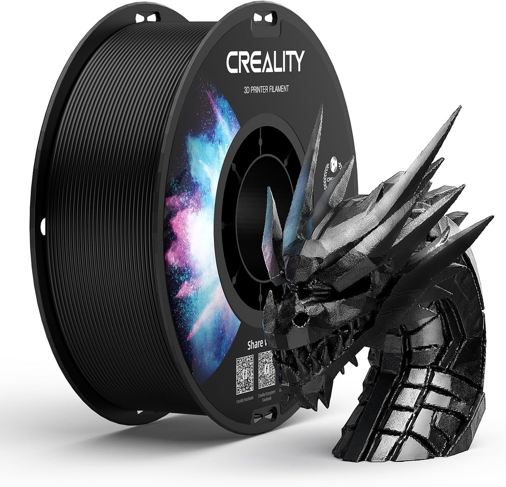 Creality Filament PETG 1.75mm pentru Imprimantă 3D, Negru, Bobină 1kg