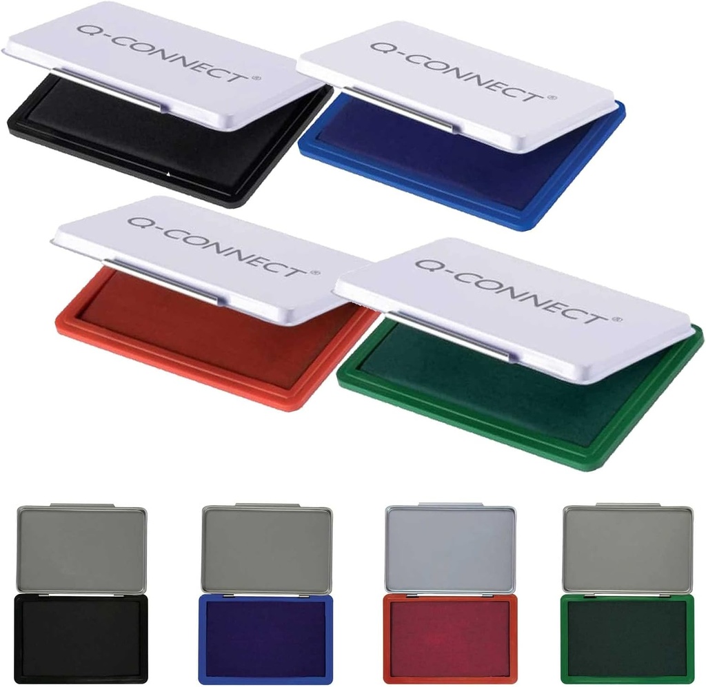 Connect Set Tampoane de Ștampilat 9x5.5cm, 4 Culori (Negru, Albastru, Roșu, Verde)