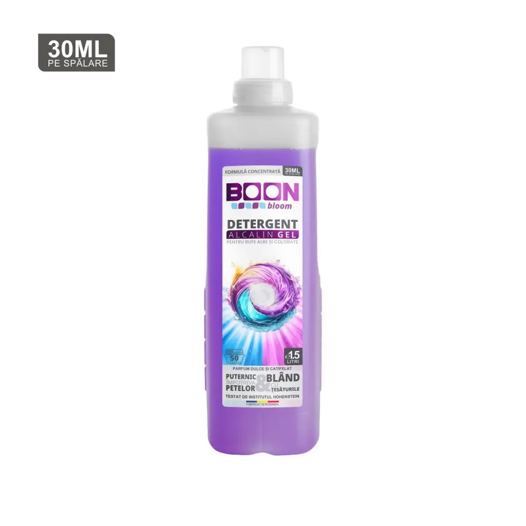 Detergent Lichid Rufe BOON Bloom 1.5L – 50 spalari -  lacramioare, iasomie, ananas, capsuna