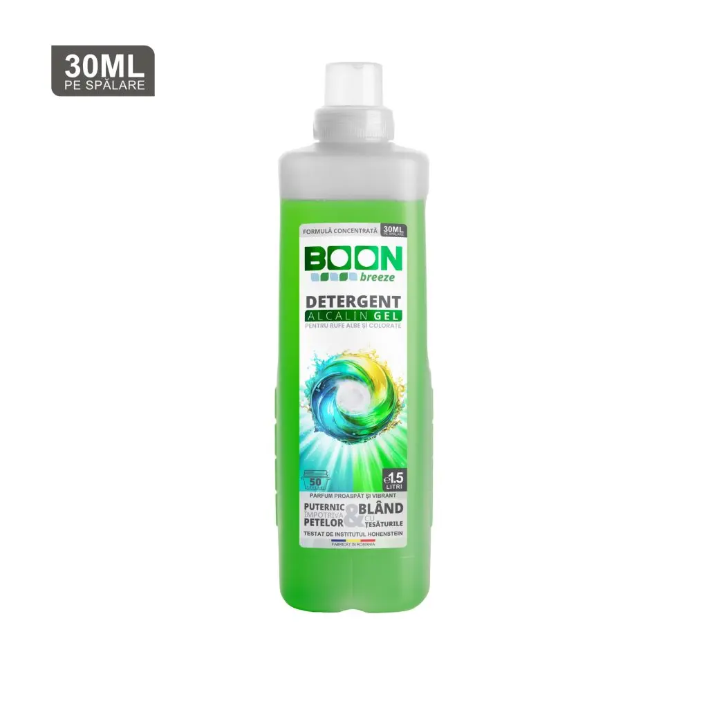 Detergent Lichid Rufe BOON Breeze1.5L – 50 spalari -  citrice, mar verde, lacramioare, floare de portocal