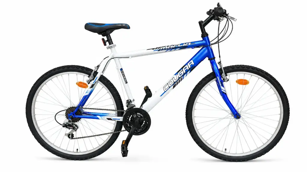 Bicicleta Marlin Cougar albastru-alb 26'x21' Frane pe saboti Roti de 26 inch, 21 de viteze - Shimano 
