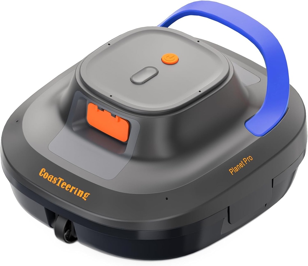 Roboti de piscină wireless Planet Pro, aspirare puternică de 120 de minute, 2 motoare de acționare, pornire cu un singur clic, parcare auto, robot de piscină supraterană pentru piscine de până la 120 m²