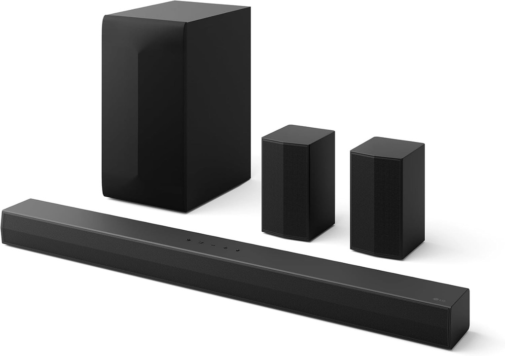 LG DS60TR - Bară de sunet, Bluetooth, 440W, 5.1 canale cu subwoofer, difuzoare spate, Dolby Digital, DTS Digital Surround, Negru
