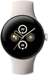 Google Pixel Watch 2 cu Fitbit și Google - Monitorizare ritm cardiac, gestionarea stresului și securitate - Ceas inteligent Android - Carcasă din aluminiu argintiu Wi-Fi