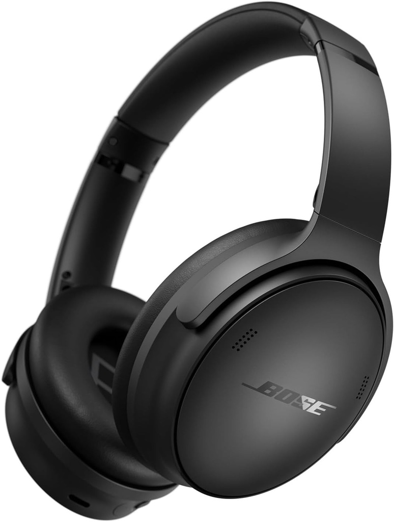 Căști Bose QuietComfort SC, căști wireless cu anulare a zgomotului, căști over-ear cu Bluetooth, microfon și cablu cu o autonomie a bateriei de până la 24 de ore, cu husă moale, negre