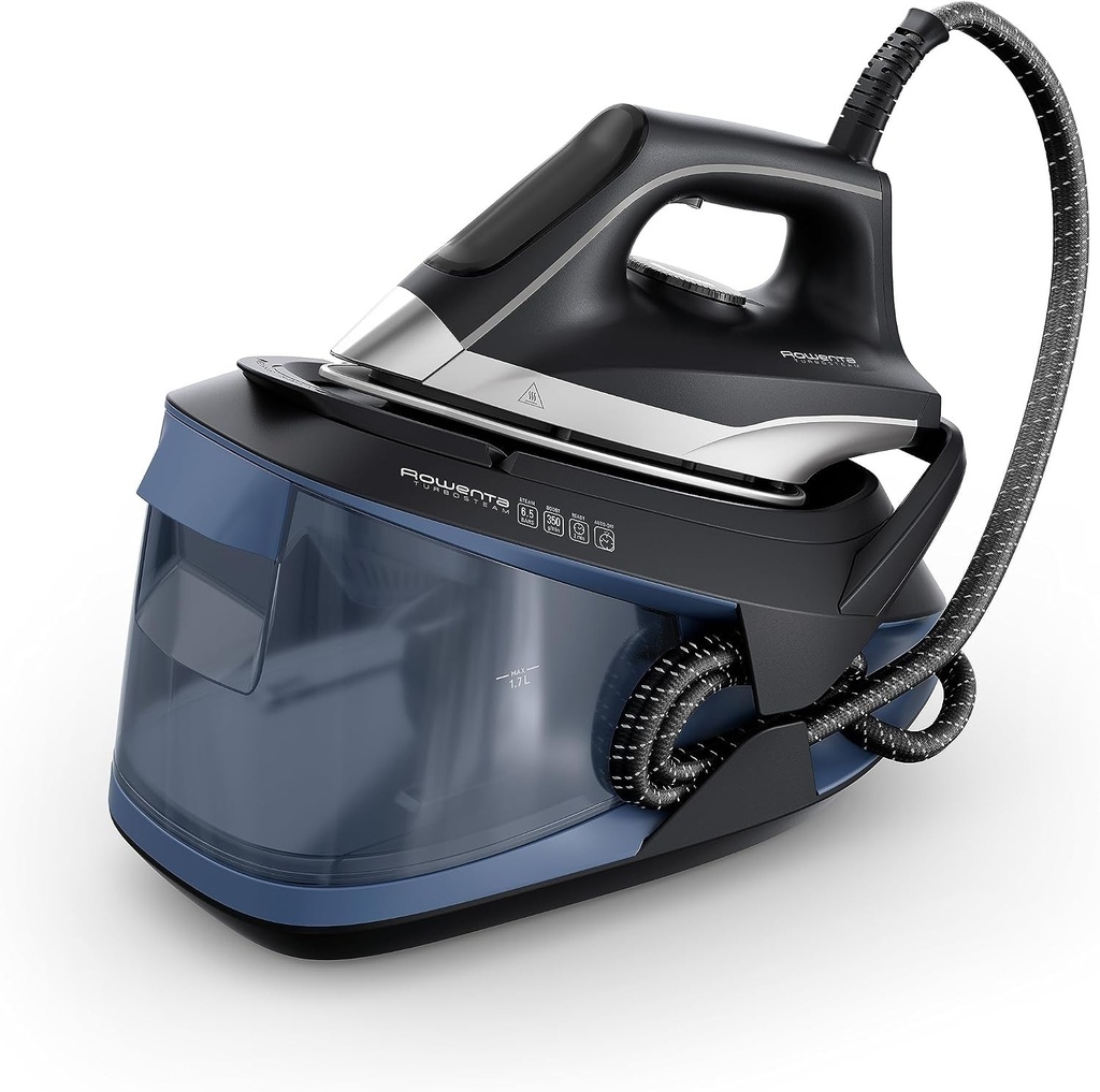 Fier de călcat cu abur Rowenta Turbosteam, 2600 wați, jet de abur de 350 g/min, abur constant de 120 g/min, încălzire rapidă, 1,7 l, sistem anticalcar, VR8325