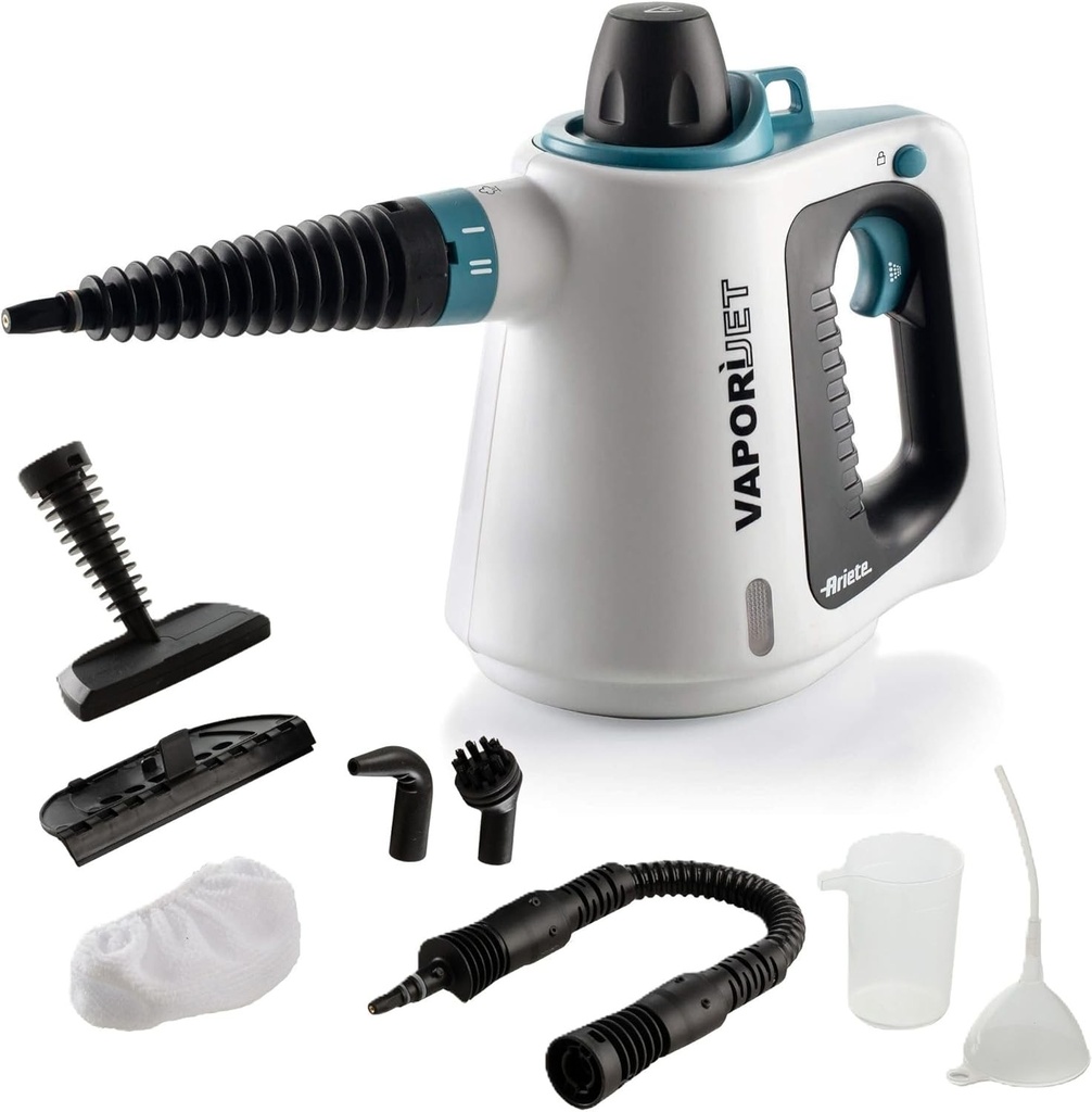 Ariete 4137 Vaporì Jet, Pistol cu ​​abur, Boiler din aluminiu, 1050 W, 250 L, 3,5 bar, Kit accesorii inclus, Alb