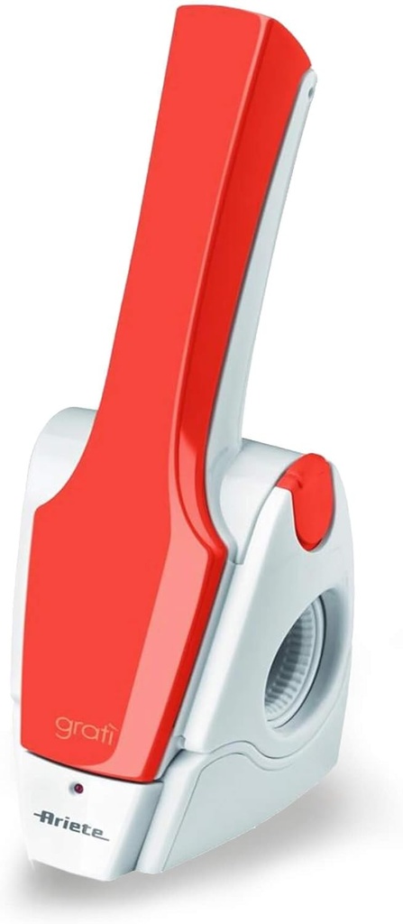 Ariete Gratì 2.0 447, Răzătoare electrică de brânză fără fir, Rolă din oțel inoxidabil inclusă, 1 kg de brânză cu o singură încărcare, 1500mAh, Alb/Portocaliu